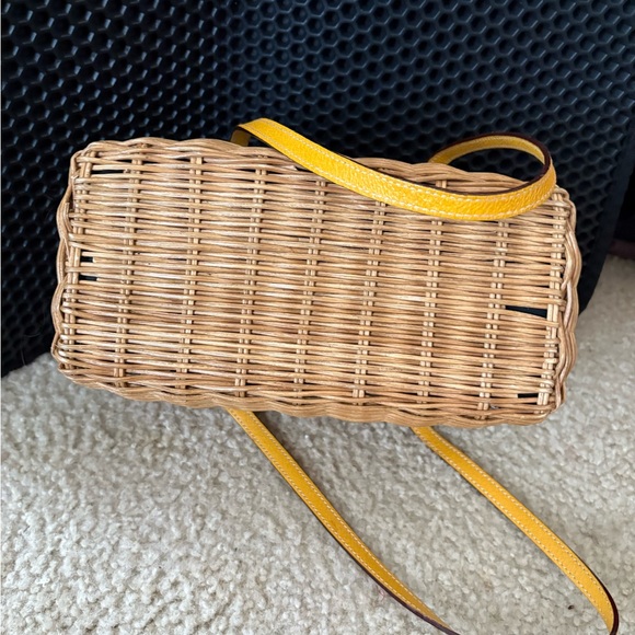 Kate Spade Yellow and Tan Wicker Tote - Picture 14 of 16